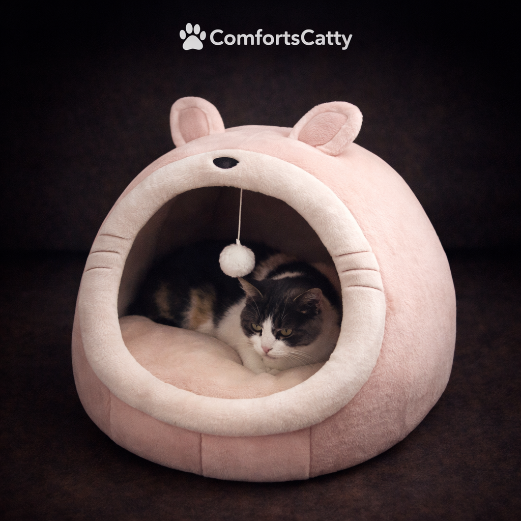 Lit Cocoon Douillet pour Chat – Sommeil Profond & Confort Absolu